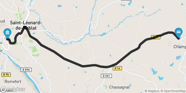 Itinéraire vers Saint-Léonard-de-Noblat
