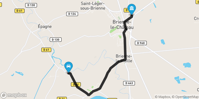 Itinéraire vers Brienne-le-Château