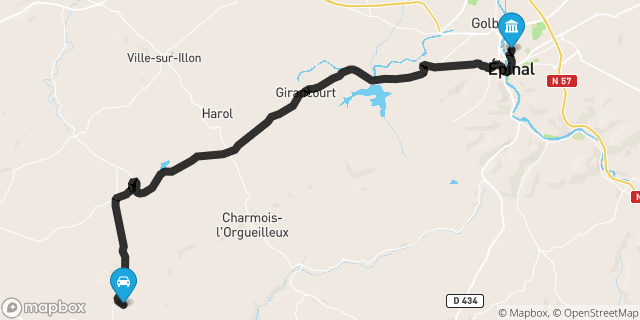 Itinéraire vers Épinal
