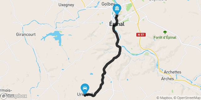 Itinéraire vers Épinal