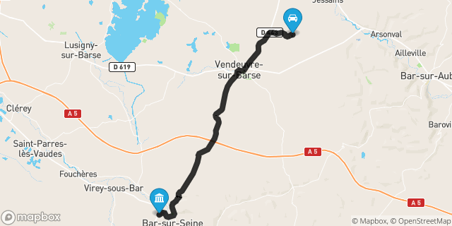 Itinéraire vers Bar-sur-Seine