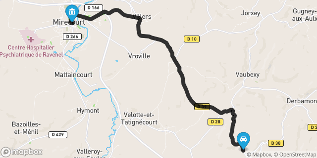 Itinéraire vers Mirecourt