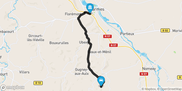 Itinéraire vers Charmes