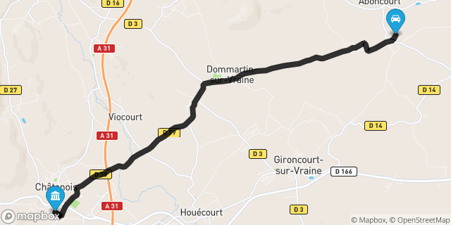 Itinéraire vers Châtenois