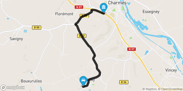 Itinéraire vers Charmes
