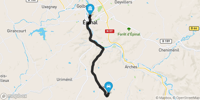 Itinéraire vers Épinal