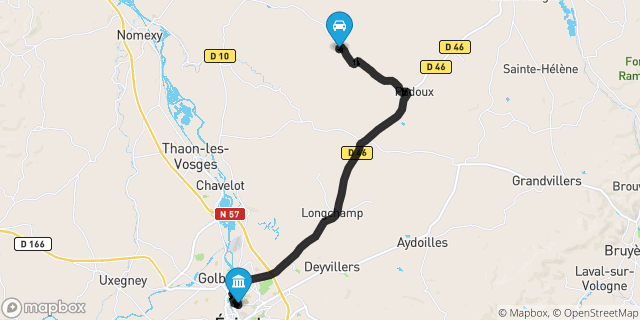 Itinéraire vers Épinal