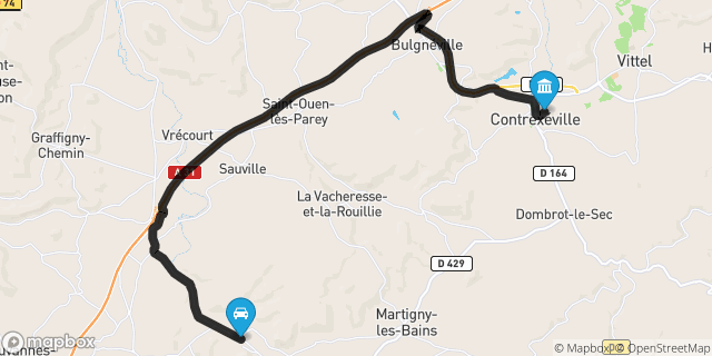 Itinéraire vers Contrexéville