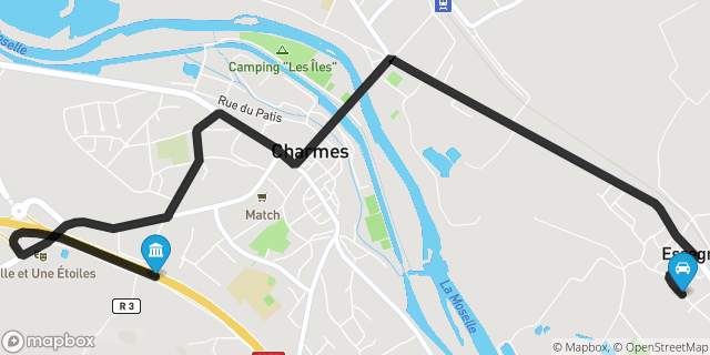 Itinéraire vers Charmes