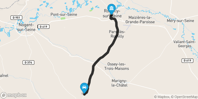 Itinéraire vers Romilly-sur-Seine