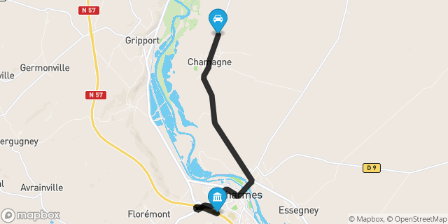Itinéraire vers Charmes