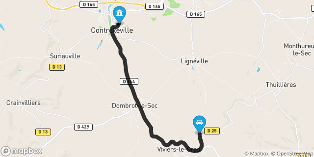 Itinéraire vers Contrexéville