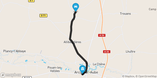 Itinéraire vers Arcis-sur-Aube