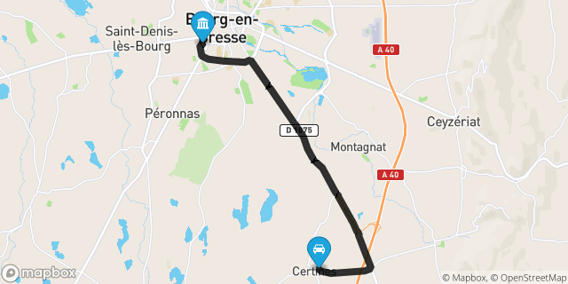 Itinéraire vers Bourg-en-Bresse