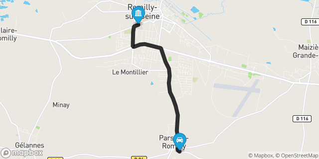 Itinéraire vers Romilly-sur-Seine