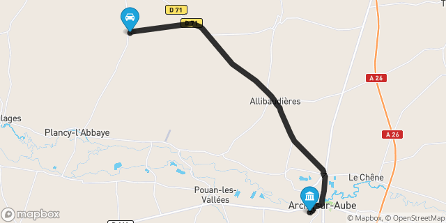 Itinéraire vers Arcis-sur-Aube