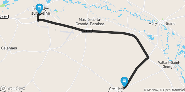 Itinéraire vers Romilly-sur-Seine