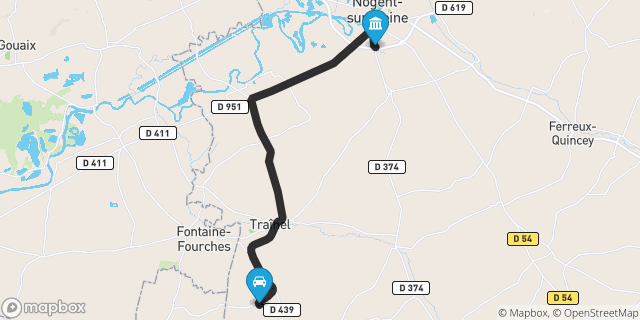 Itinéraire vers Nogent-sur-Seine