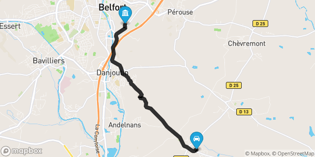Itinéraire vers Belfort