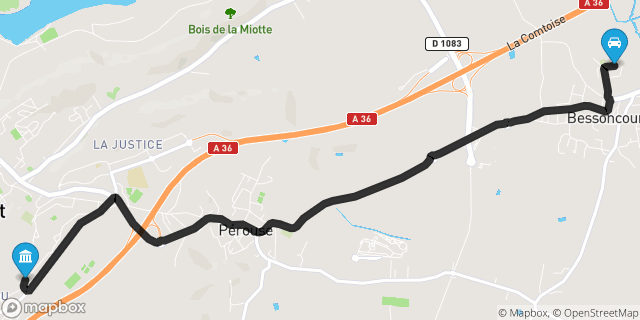 Itinéraire vers Belfort