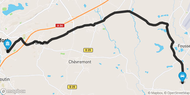 Itinéraire vers Belfort