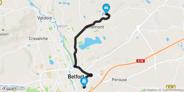 Itinéraire vers Belfort