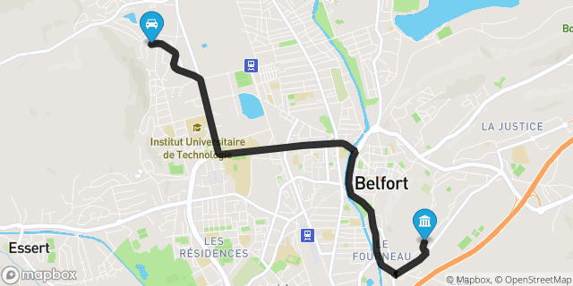 Itinéraire vers Belfort