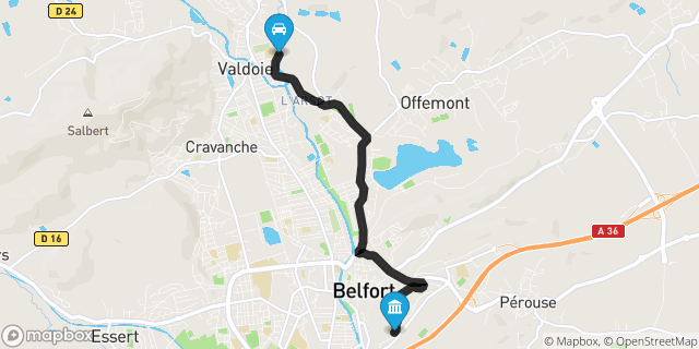 Itinéraire vers Belfort