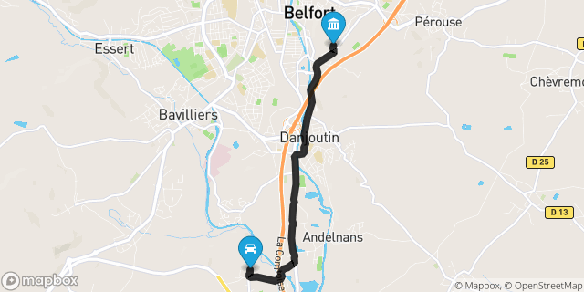 Itinéraire vers Belfort