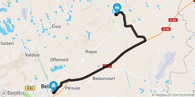Itinéraire vers Belfort