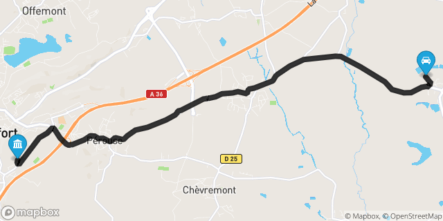 Itinéraire vers Belfort
