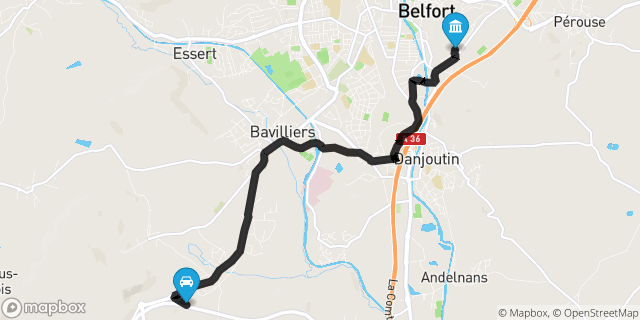 Itinéraire vers Belfort