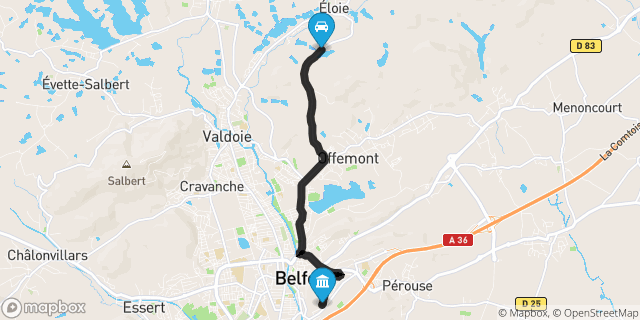 Itinéraire vers Belfort