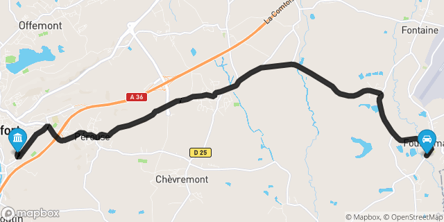 Itinéraire vers Belfort