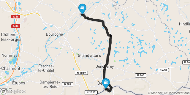 Itinéraire vers Delle