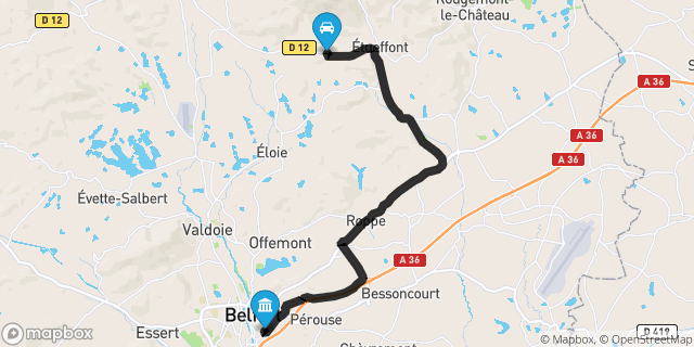 Itinéraire vers Belfort