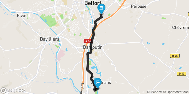Itinéraire vers Belfort
