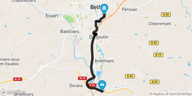 Itinéraire vers Belfort