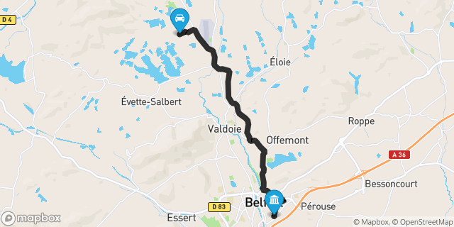 Itinéraire vers Belfort