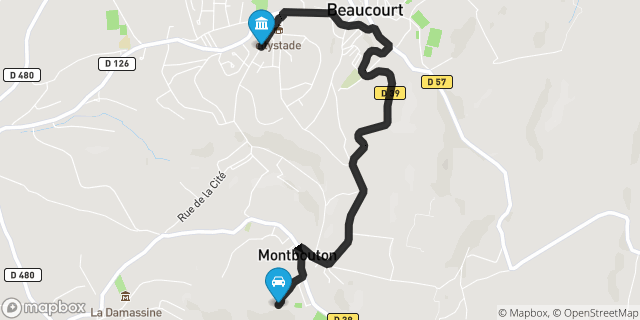 Itinéraire vers Beaucourt