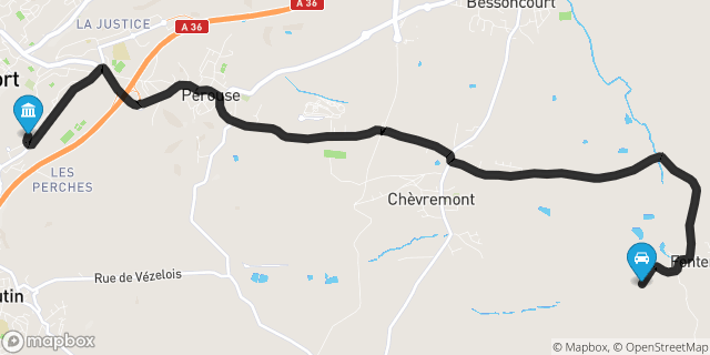 Itinéraire vers Belfort