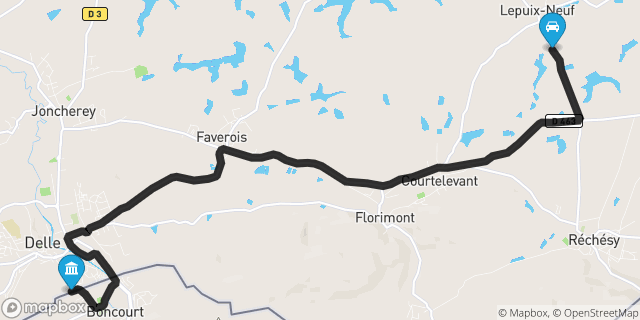 Itinéraire vers Delle