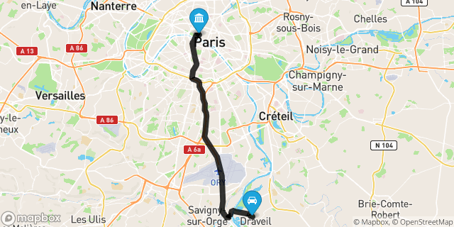 Itinéraire vers Paris
