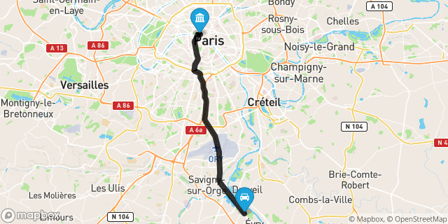 Itinéraire vers Paris