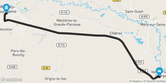Itinéraire vers Romilly-sur-Seine