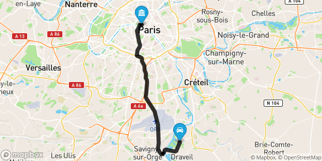 Itinéraire vers Paris