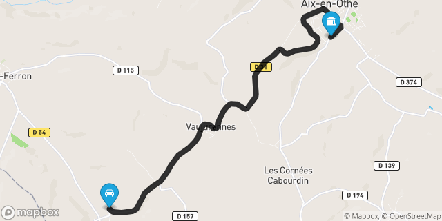 Itinéraire vers Aix-en-Othe