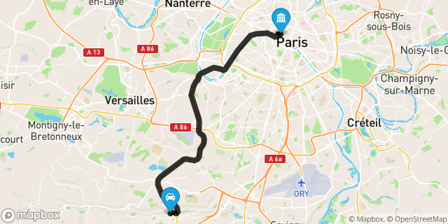Itinéraire vers Paris