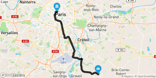 Itinéraire vers Paris