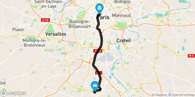 Itinéraire vers Paris